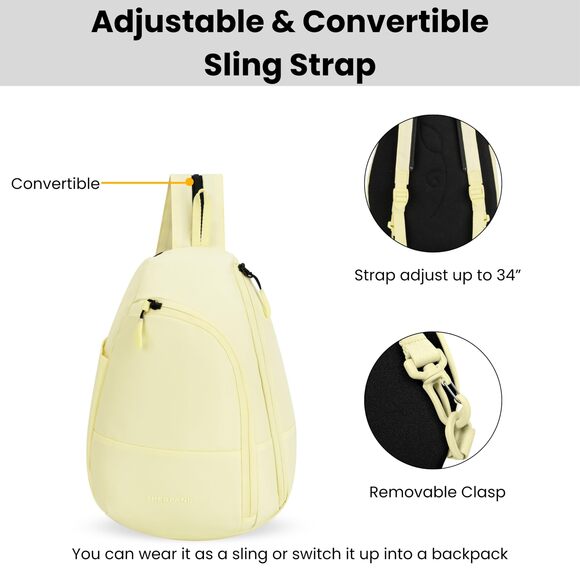 4095 Wayfarer, Small Convertible Sling Backpack, 8L Travel Bag, Shoulder